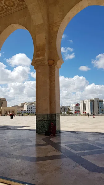 Casablanca Maroko Kwietnia 2018 Architektonicznego Detalu Meczetu Hassana Casablance Maroko — Zdjęcie stockowe