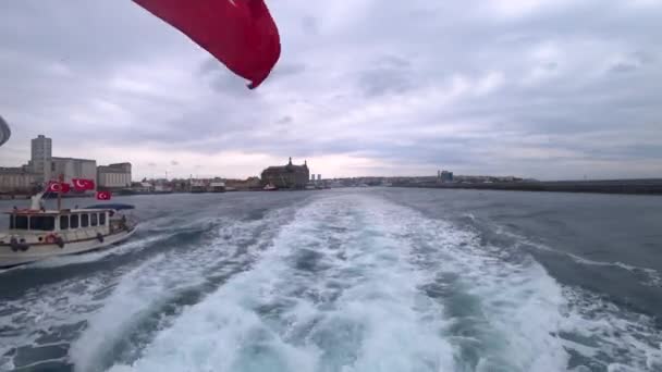 Istanbul Turki Mei 2018 Kapal Feri Istanbul Berlayar Bosporus Dengan — Stok Video