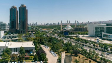 Ankara, Türkiye - Ağustos 2018: Ankara Cityscape, Türkiye'nin sermaye şehir