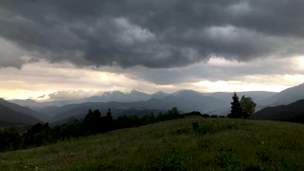 Vista Panorâmica Crepúsculo Nas Montanhas Highland Região Blacksea Artvin Turquia — Vídeo de Stock