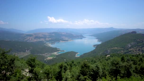 Vista Panoramica Del Bellissimo Lago Sahinkaya Nel Distretto Vezirkopru Della — Video Stock