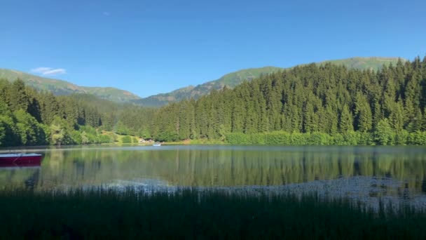 Hermosa Vista Panorámica Del Lago Savsat Karagol Black Mar Negro — Vídeos de Stock