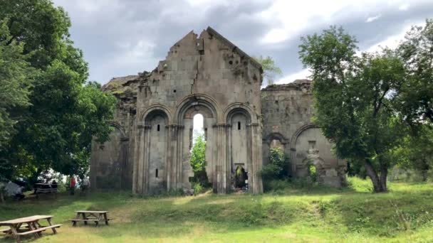 Artvin Turkey July 2018 Ruins Old Tibetan Monastery Church Cevizli — Stock Video