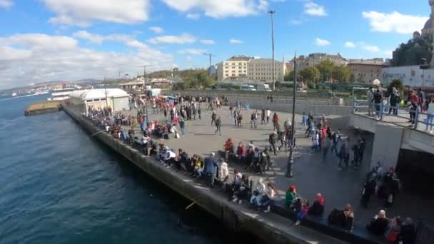 Istanbul Türkei Oktober 2018 Zeitraffer Video Einer Menschenmenge Bezirk Eminonu — Stockvideo