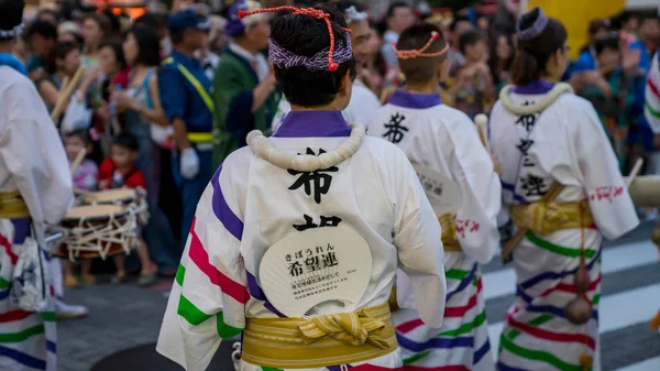 Tokyo Japan August 2018 Japanese Performers Dancing Traditional Awaodori Dance — Stock Photo, Image