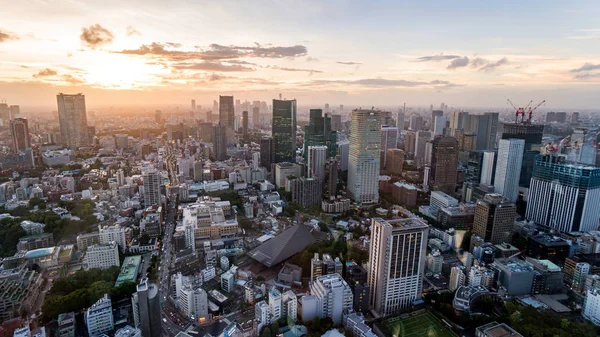 Tóquio Japão Agosto 2018 Horizonte Tóquio Visto Torre Tóquio Japão — Fotografia de Stock