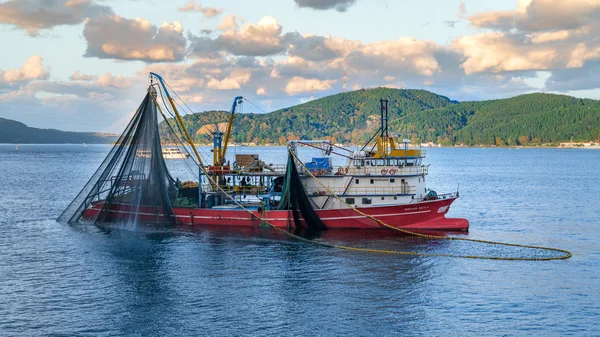 Istanbul Turquía Octubre 2018 Barco Pesca Comercial Bósforo Estambul Turquía — Foto de Stock