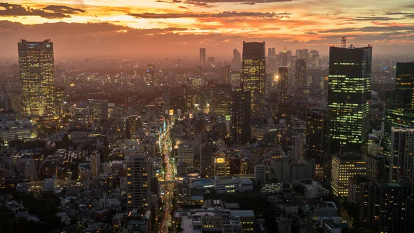 東京タワーから見た日没時に 2018年 東京都 東京スカイライン — ストック写真