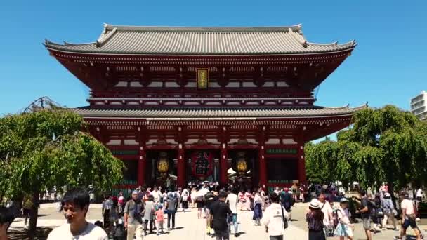 Tokyo Japan Augustus 2018 Unidentified Toeristen Sensoji Tempel Oudste Tempel — Stockvideo