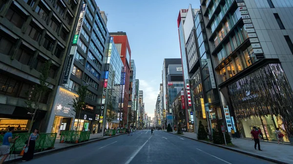 Tokyo Japon Août 2018 Quartier Commerçant Ginza Avec Célèbre Rue — Photo