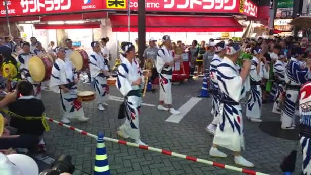 Tokyo Giappone Agosto 2018 Gli Artisti Giapponesi Ballano Danza Tradizionale — Video Stock