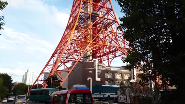 Tokyo Japan Augustus 2018 Tokyo Tower Een Communicatie Observatie Toren — Stockvideo