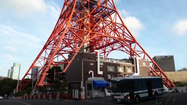 Tokyo Japan Augustus 2018 Tokyo Tower Een Communicatie Observatie Toren — Stockvideo