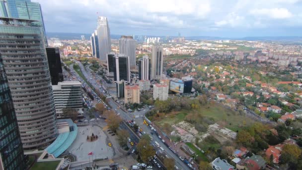 Istanbul Turchia Dicembre 2018 Timelapse Del Distretto Levent Visto Dall — Video Stock