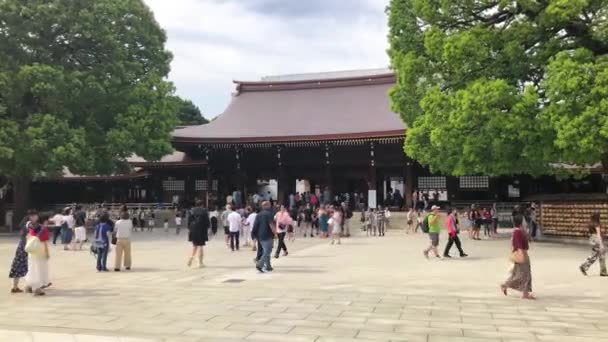 Tokyo Japan Augusti 2018 Meiji Templet Ligger Shibuya Den Shinto — Stockvideo