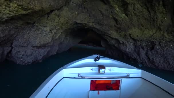 Lagos Portugal Avril 2018 Formations Rocheuses Naturelles Sur Littoral Praia — Video