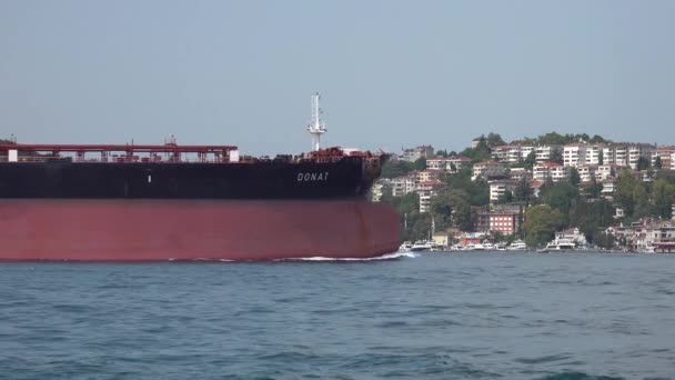 Istanbul Turecko Prosinec 2018 Zblízka Ropy Cisternová Loď Super Ropný — Stock video