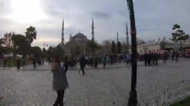 İstanbul, Türkiye - Aralık 2018: Sultanhamet Camii Sultanahmet Camii hyperlapse, Sultanahmet Meydanı, Eminönü, Istanbul, Türkiye