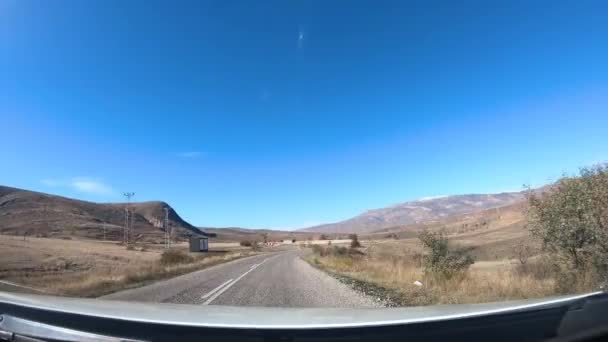 土耳其埃尔津坎 2018年10月 土耳其埃尔津坎市附近一辆汽车内的路途时间 — 图库视频影像