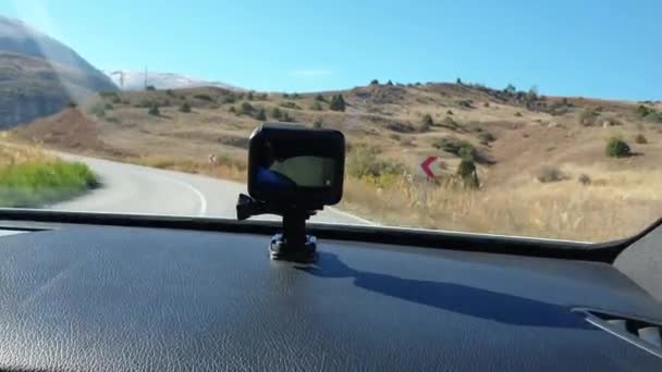 Erzincan Turquie Octobre 2018 Caméra Action Gopro Enregistrant Road Trip — Video