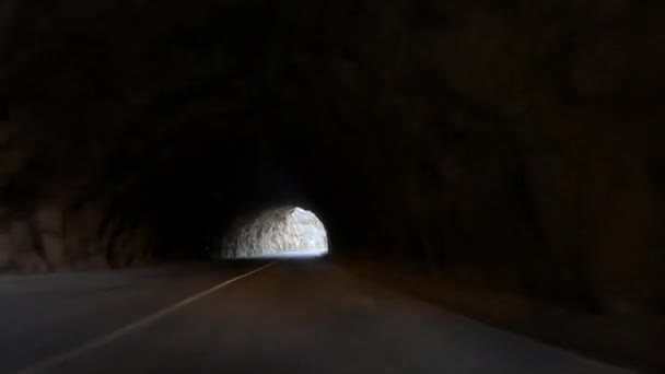 Världen Berömda Sten Road Med Tunnlar Inuti Mörka Kanjonen Kemaliye — Stockvideo