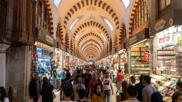 Istanbul Turkije September 2018 Mensen Lopen Winkel Grand Bazaar Beroemd — Stockfoto