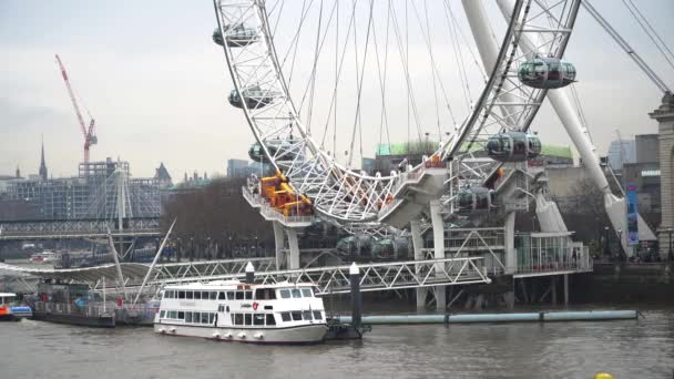 Londres Reino Unido Janeiro 2019 Barcos Rio Tamisa Centro Londres — Vídeo de Stock