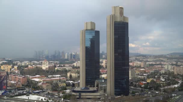 Istanbul Törökország Február 2019 Timelapse Sabanci Tornyok Levent Kerületben Egy — Stock videók