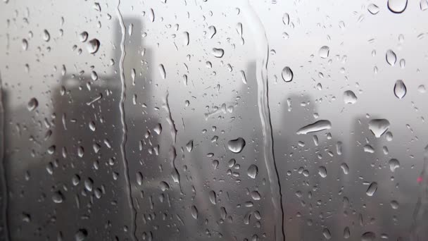 Istanbul Turkey February 2019 Rain Droplets Window Istanbul Skyline Background — Stock Video