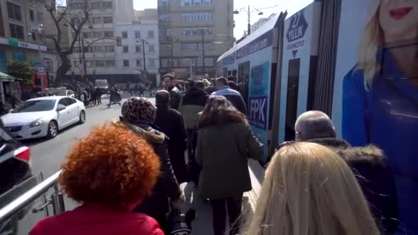 Stanbul Türkiye Mart 2019 Toplu Taşıma Tren Istasyonu Eminönü Lçesi — Stok video