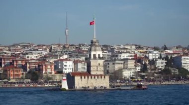 İstanbul, Türkiye - Mart 2019: Maidens Tower Boğaziçi istanbul cityscape ile