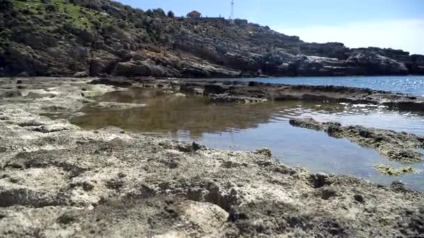 Antalya Turki Maret 2019 Formasi Batuan Alami Pantai Koru Dengan — Stok Video