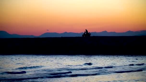 Côté Antalya Turquie Mars 2019 Homme Non Identifié Avec Moto — Video