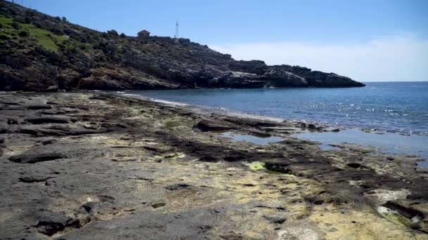 Antalya Turquía Marzo 2019 Formaciones Rocosas Naturales Playa Koru Junto — Vídeo de stock