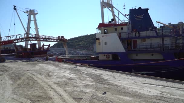 Marmara Island Türkei April 2019 Marmorteile Werden Hafen Von Marmara — Stockvideo