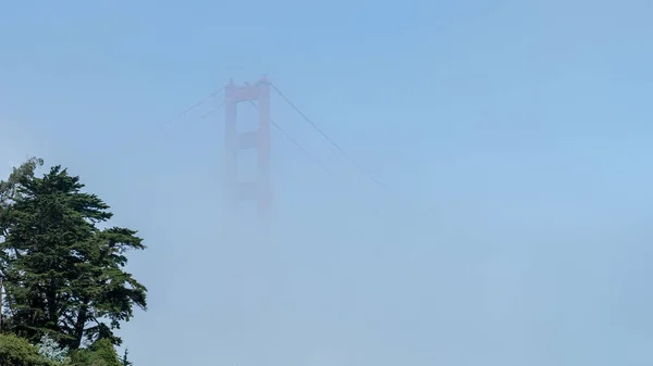 Goldene Torbrücke im Nebel — Stockfoto