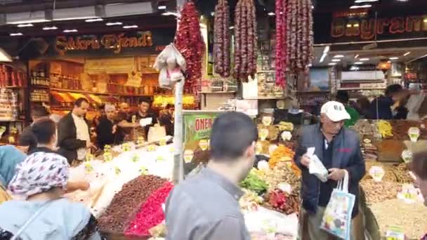 Istanbul Türkei Oktober 2019 Die Geschäfte Und Menschenmassen Bezirk Eminonu — Stockvideo