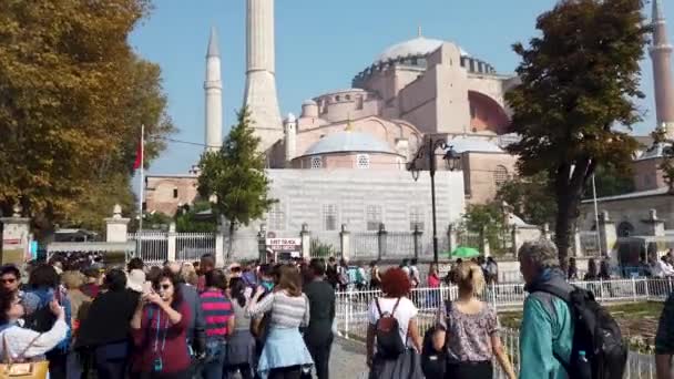 Istanbul Turquía Octubre 2019 Museo Hagia Sophia Ayasofya Plaza Sultanahmet — Vídeos de Stock