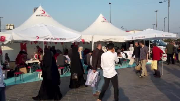 Istanbul Turkey October 2019 People Walking Kizilay Turkish Red Crescent — Stock Video