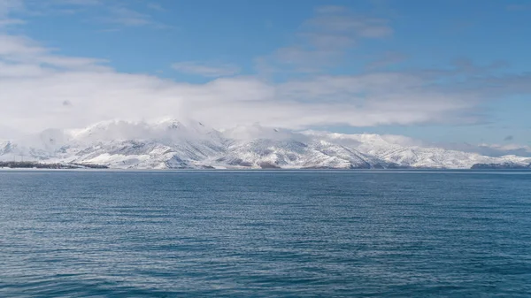 Van Turkije Februari 2020 Van Meer Met Sneeuw Winterlandschap — Stockfoto