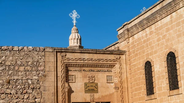 Midyat Mardin Turquía Enero 2020 Detalles Arquitectónicos Mor Gabriel Deyrulumur — Foto de Stock