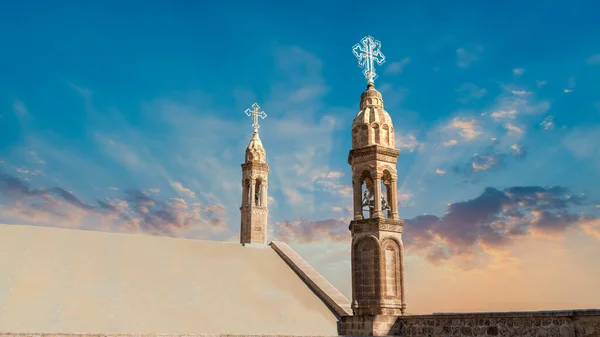 Midyat Mardin トルコ 2020年1月 ガブリエル ディルルームール モンストリー氏の建築の詳細 現存するシリア正教会の修道院としては世界最古のものである — ストック写真
