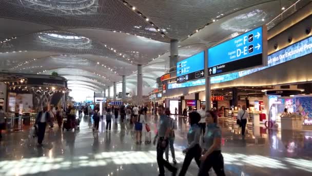 Istambul Turquia Fevereiro 2020 Sinalização Portões Voo Aeroporto Nova Istambul — Vídeo de Stock