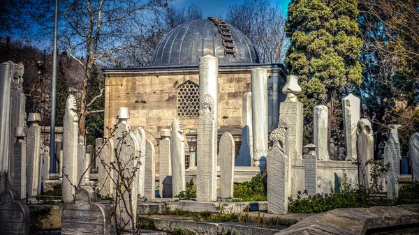 Istambul Turquia Abril 2014 Pedra Tumular Histórica Sultão Otomano Cemitério — Fotografia de Stock