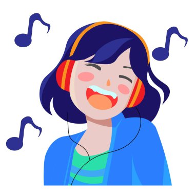 young girl singing with music