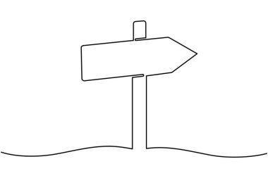 Seyahat ve seyrüsefer yönlerini gösteren okları olan bir çizgi çizimi