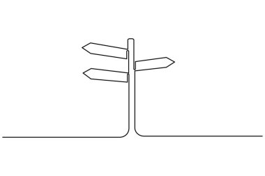 Seyahat ve seyrüsefer yönlerini gösteren okları olan bir çizgi çizimi