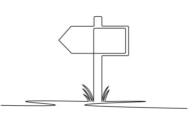 Seyahat ve seyrüsefer yönlerini gösteren okları olan bir çizgi çizimi