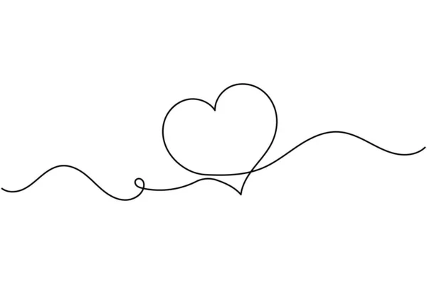 Kalp şekli bir çizgi sanat illüstrasyonu minimum romantik aşk şekli dış hat vektörünü izole eder