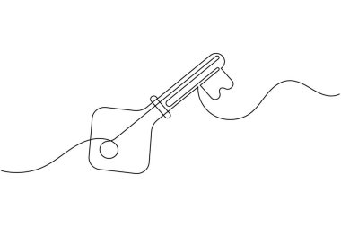 Güvenlik ve erişim konsepti için etiket simgesi olan sürekli satır sanatı